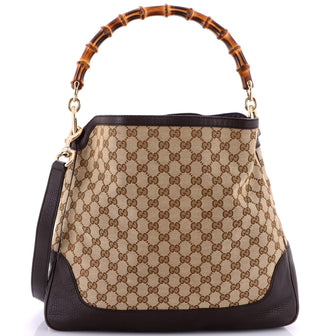 Gucci Diana Bamboo Shoulder Bag GG Canvas Medium
