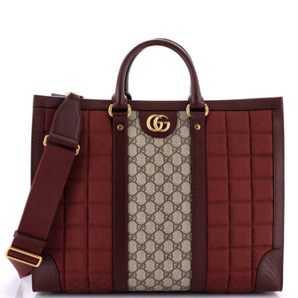 Gucci Ophidia Convertible Open Tote GG Coated Canvas and Quilted Microguccissima Canvas with Leather Large