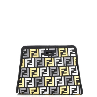 Fendi Peekaboo Defender Zucca Embroidered Satin Mini