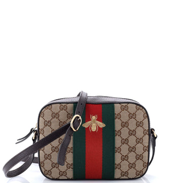 Gucci Bee Web Camera Bag GG Canvas