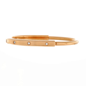 Tiffany & Co. Lock Bangle Bracelet 18K Rose Gold with Diamonds