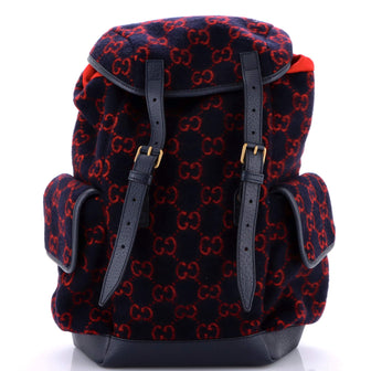 Gucci Double Pocket Belt Backpack GG Wool Medium