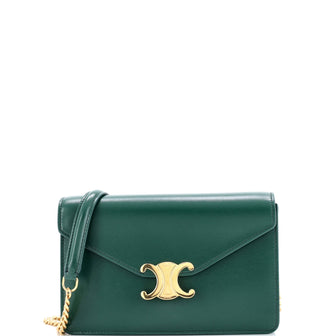 Celine Margo Triomphe Wallet on Chain Leather