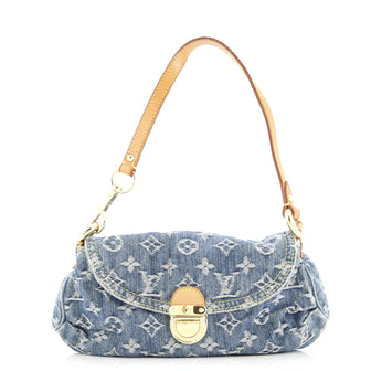 Louis Vuitton Pleaty Handbag Denim Mini