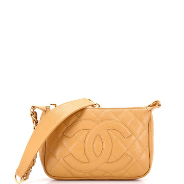 Chanel Timeless CC Chain Pochette Quilted Caviar