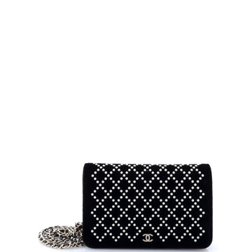 Chanel Wallet on Chain Pearl Embellished Velvet