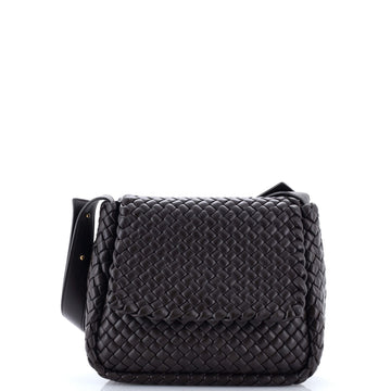 Bottega Veneta Cobble Flap Shoulder Bag Padded Intrecciato Leather Small