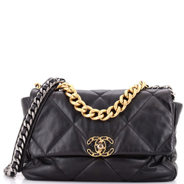 Chanel 19 Flap Bag Quilted Leather Large