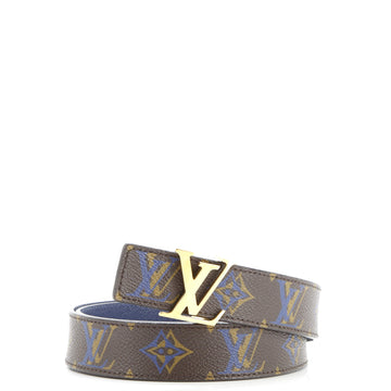 Louis Vuitton LV Initiales Reversible Belt Rainbow Monogram and Leather Thin
