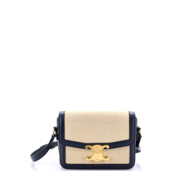 Celine Triomphe Shoulder Bag Canvas with Leather Teen