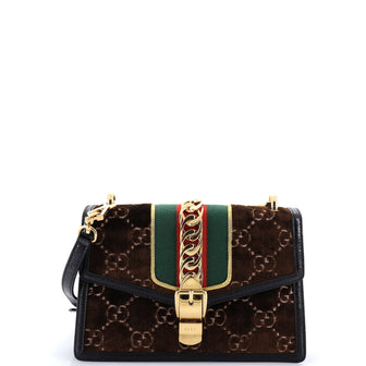 Gucci Sylvie Shoulder Bag GG Velvet Small