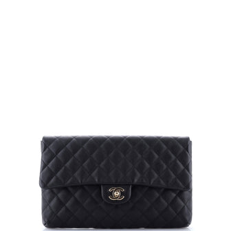 Chanel Classic Flap Clutch Quilted Caviar