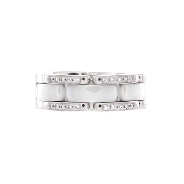 Chanel Ultra Link Ring 18K White Gold with Diamonds and Ceramic Medium