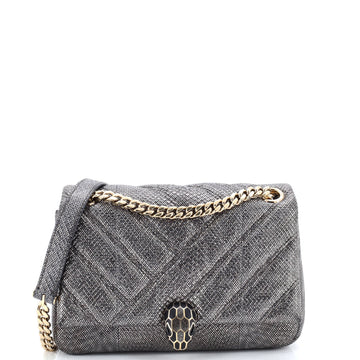 Bvlgari Serpenti Cabochon Shoulder Bag Diagonal Quilted Metallic Karung Small