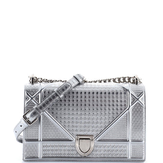 Christian Dior Diorama Flap Bag Cannage Embossed Calfskin Medium