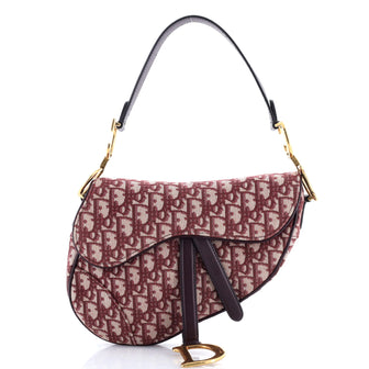 Christian Dior Saddle Handbag Oblique Canvas Medium