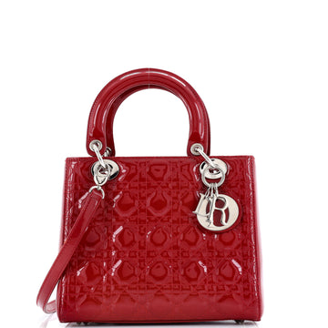 Christian Dior Lady Dior Bag Cannage Quilt Patent Medium