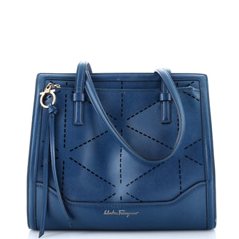 Salvatore Ferragamo Amy Tote Perforated Leather Medium