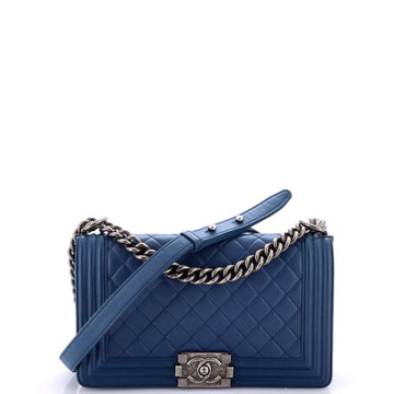 Chanel Boy Flap Bag Quilted Lambskin Old Medium