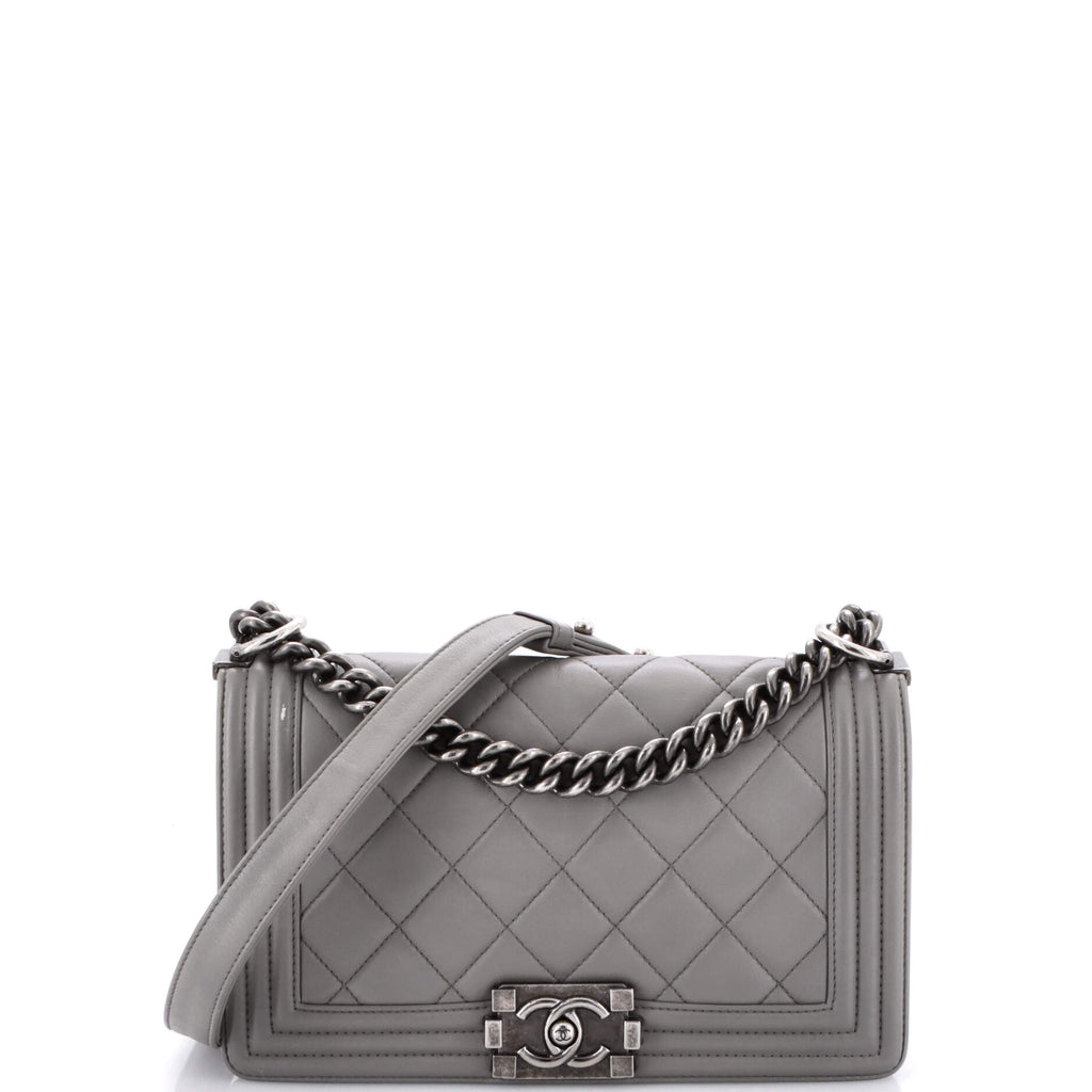 Chanel Boy Flap Bag Quilted Lambskin Old Medium 361181