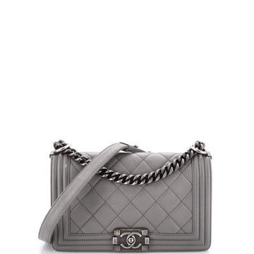 Chanel Boy Flap Bag Quilted Lambskin Old Medium