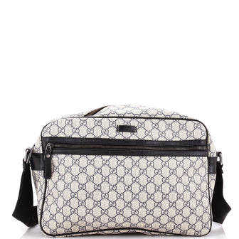 Gucci Front Zip Camera Bag GG Coated Canvas Large