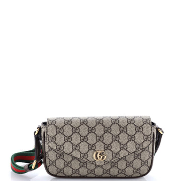Gucci Ophidia Envelope Flap Shoulder Bag GG Coated Canvas Mini
