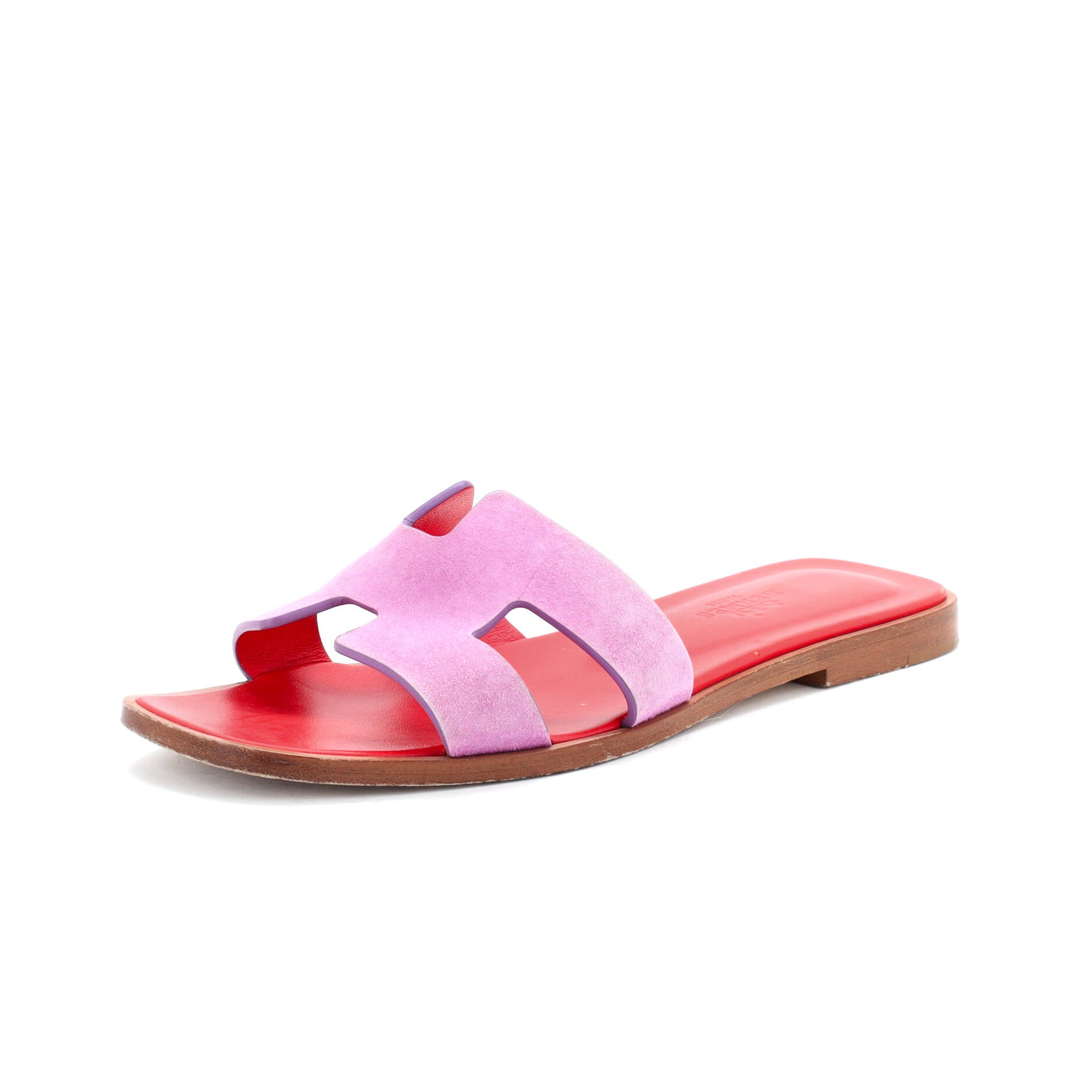 Hermes Women's Oran Sandals Suede Purple 3612471
