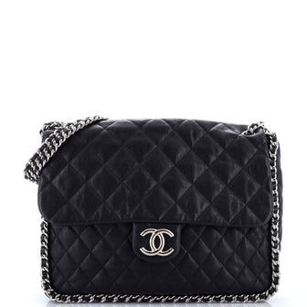 Chanel Chain Around Flap Bag Quilted Leather Maxi