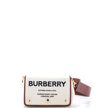 Burberry Hackberry Shoulder Bag Canvas with Leather Small