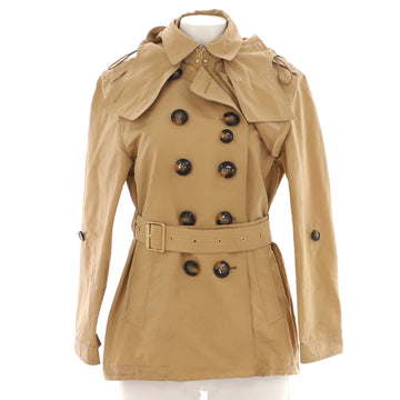 Burberry Women's Double Breasted Belted Mid-Length Trench Coat Cotton