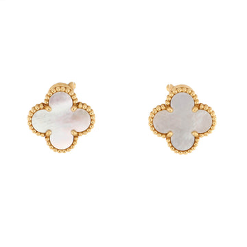 Van Cleef & Arpels Vintage Alhambra Earrings 18K Yellow Gold and Mother of Pearl