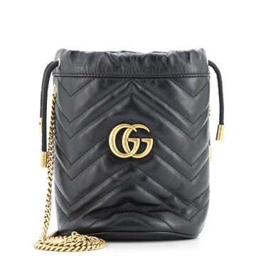 Gucci GG Marmont Bucket Bag Matelasse Leather Mini
