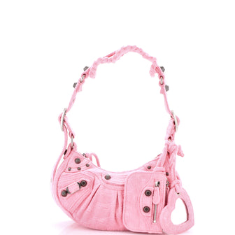 Balenciaga Le Cagole Giant Studs Shoulder Bag Terry Cloth XS