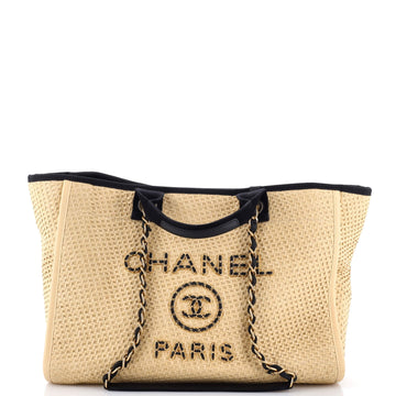 Chanel Deauville Tote Straw with Chain Detail Medium