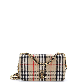 Burberry Lola Shoulder Bag Vintage Check Tweed Small