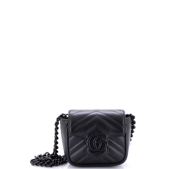 Gucci GG Marmont Flap Belt Bag Matelasse Leather Mini