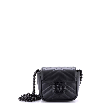 Gucci GG Marmont Flap Belt Bag Matelasse Leather Mini