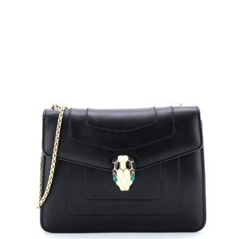Bvlgari Serpenti Forever Square Shoulder Bag Leather Small