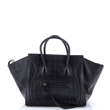 Celine Phantom Bag Crocodile Embossed Leather Medium