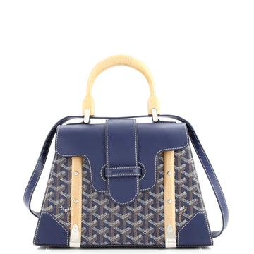 Goyard Saigon Top Handle Bag Coated Canvas with Leather PM