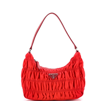 Prada Hobo Tessuto Gaufre with Saffiano Mini