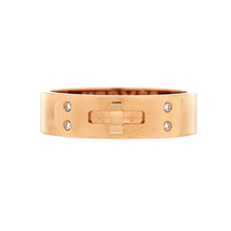 Hermes Kelly Ring 18K Rose Gold with Diamonds PM