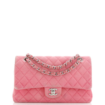 Chanel Classic Double Flap Bag Quilted Jersey Medium