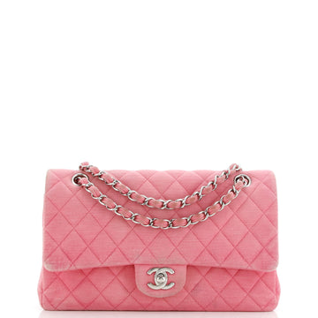 Chanel Classic Double Flap Bag Quilted Jersey Medium