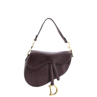 Christian Dior Saddle Handbag Leather Medium