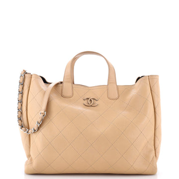 Chanel Covered CC Shopping Tote Stitched Caviar Large