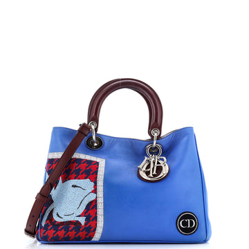Christian Dior Diorissimo Tote Embroidered Leather Medium