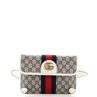 Gucci Ophidia Flap Belt Bag GG Coated Canvas with Leather