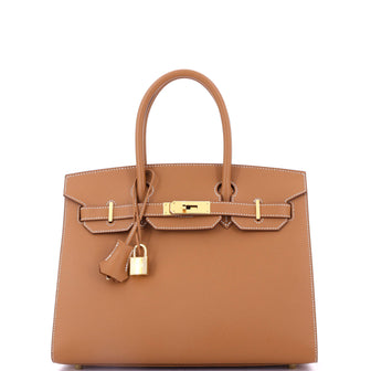 Hermes Birkin Sellier Bag Brown Epsom with Gold Hardware 30